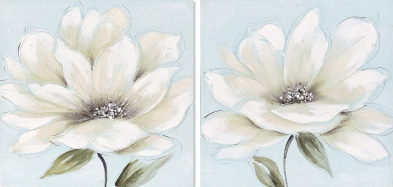 Arte Parla cuadro artístico flores blancas